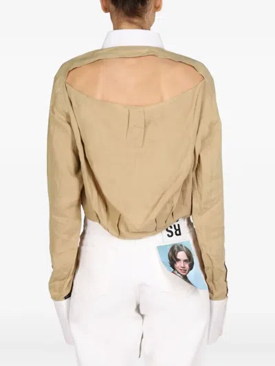 系带细节翻领上衣