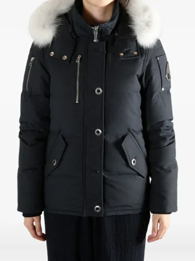 Moose Knuckles Fur-trim Zip-fastening Jacket In Black