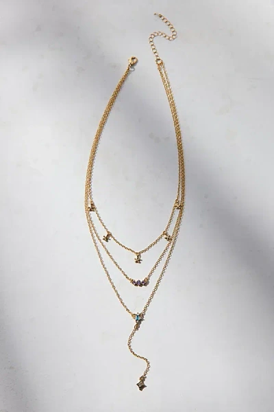 Urban Outfitters Garland Lariat Layered Necklace In Gold, Women's At  In Gold