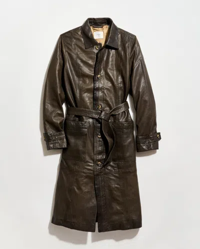 Billy Reid Belted Leather Coat In Brown