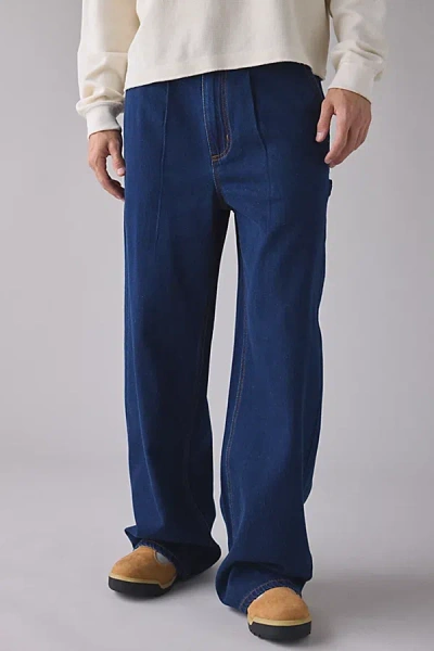 Cat Uo Exclusive Pleated Carpenter Jean In Vintage Denim Dark, Men's At Urban Outfitters In Blue