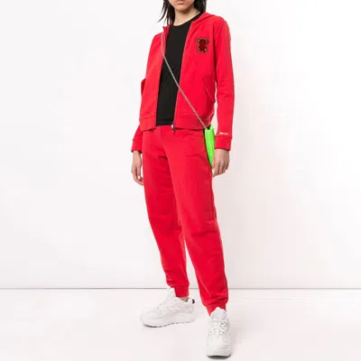 Emporio Armani Logo Hooded Casual Coat In Red