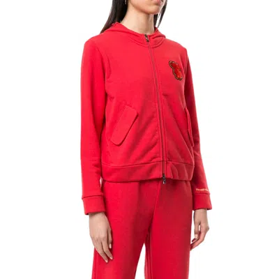 Emporio Armani Logo Hooded Casual Coat In Red