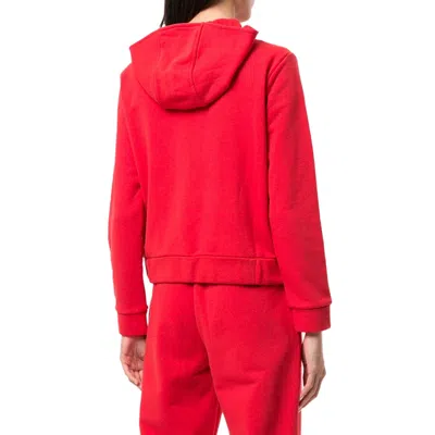 Emporio Armani Logo Hooded Casual Coat In Red