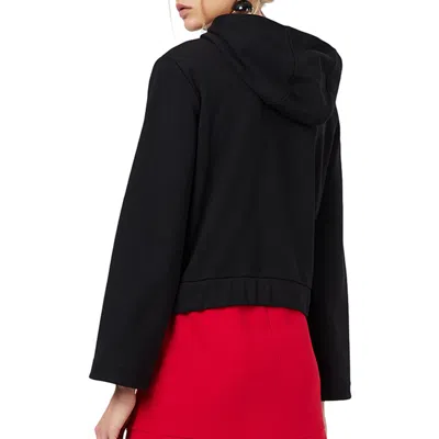 Emporio Armani Logo Hooded Casual Coat In Black