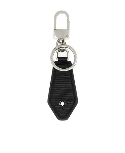 Montblanc Diamond Shaped Leather Keychain In Black