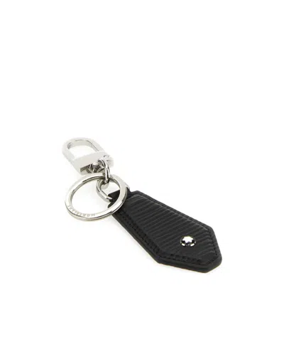 Montblanc Diamond Shaped Leather Keychain In Black