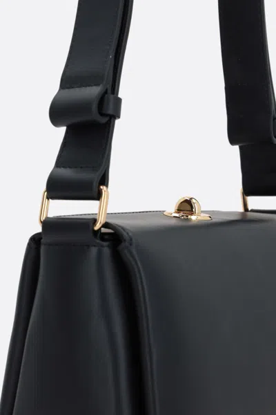 Plan C Smooth Grain Calfskin Shoulder Bag In Black