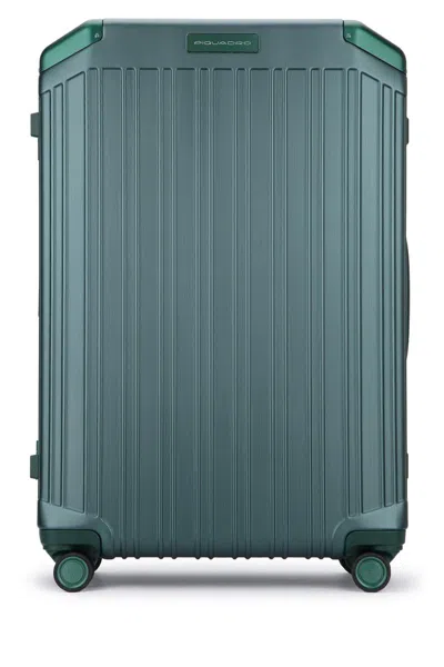 Piquadro Hard Shell Travel Trolley With Four Wheels In Green