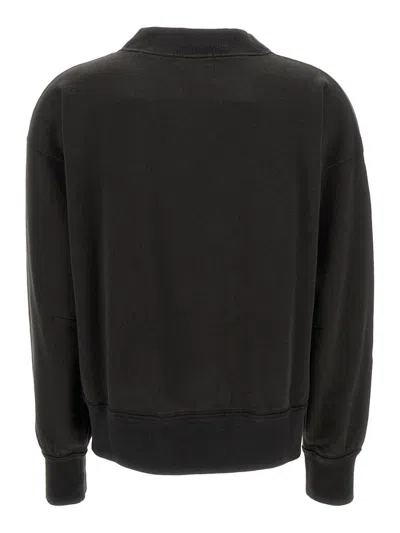 Isabel Marant Étoile Isabel Marant Etoile Women Black High Neck Sweatshirt With Contrasting Logo Print In Cotton Blend Wo In Black