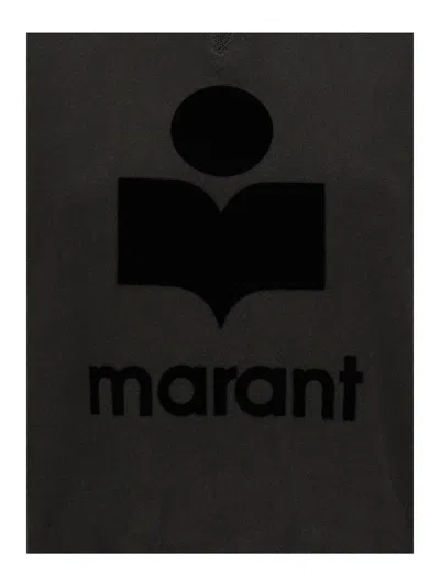 Isabel Marant Étoile Isabel Marant Etoile Women Black High Neck Sweatshirt With Contrasting Logo Print In Cotton Blend Wo In Black