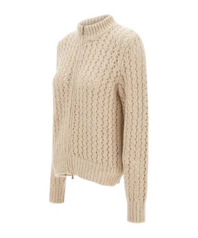 Eleventy Long-sleeved Knitted Cardigan In Neutral