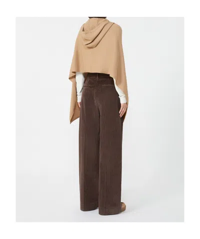 Weekend Max Mara Cashmere Hooded Shawl In Brown