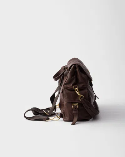 Prada Explore Medium Nappa Leather Backpack In Brown