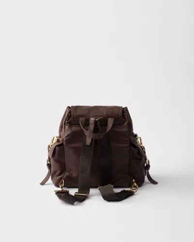 Prada Explore Medium Nappa Leather Backpack In Brown