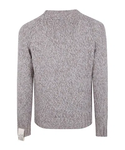 Ballantyne Raglan-sleeve Knitted Sweater In Gray