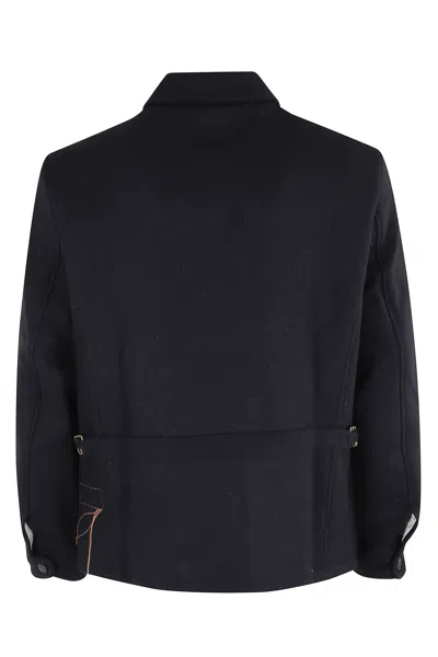 Fortela Superfine Wool Zipper Jacket In Black