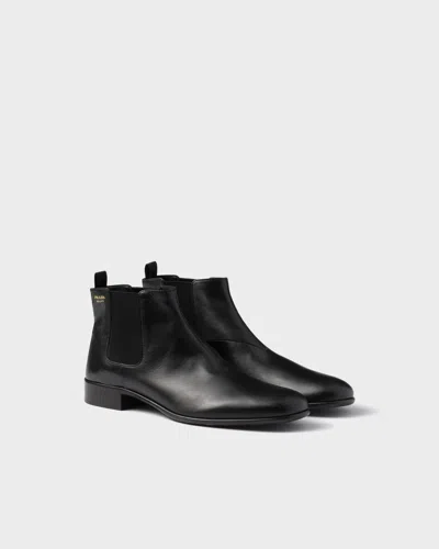 Prada Ankle Boots With Elastic Side Panels In Black