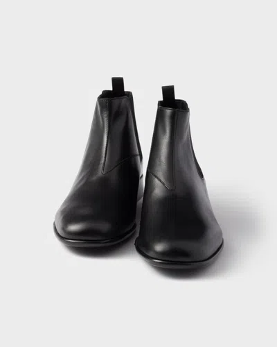 Prada Ankle Boots With Elastic Side Panels In Black