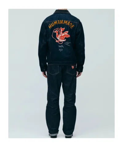 Human Made Work Zip-up Denim Jacket In Blue