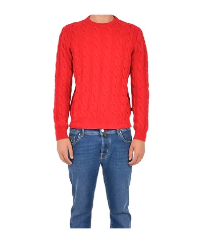 Jacob Cohen Cable-knit Sweater In Red