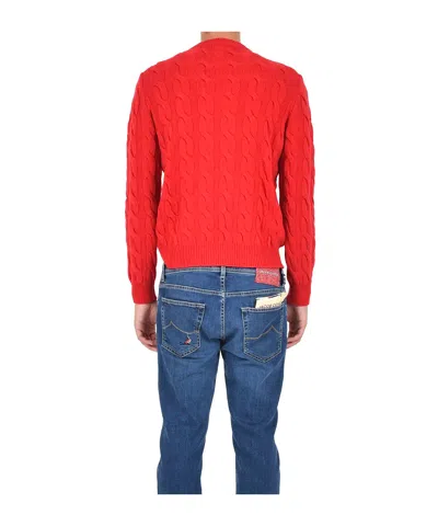 Jacob Cohen Cable-knit Sweater In Red