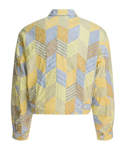 Kapital Patchwork Zip-fastening Jacket In Yellow