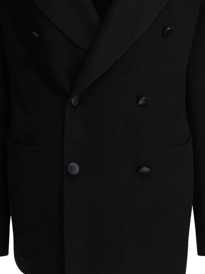 Tagliatore Wool Double-breasted Coat In Black