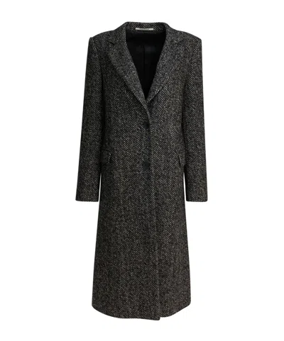 Tagliatore Single-breasted Herringbone Coat In Gray