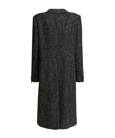 Tagliatore Single-breasted Herringbone Coat In Gray