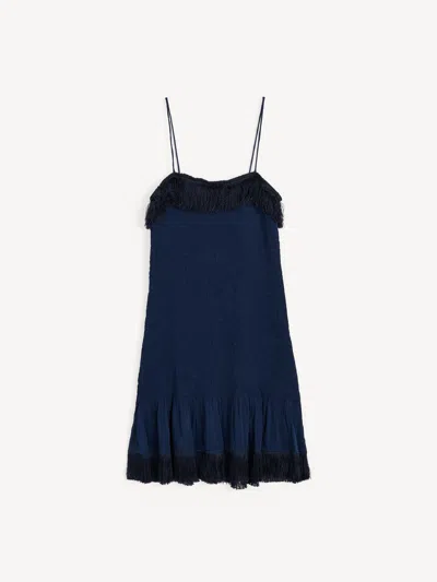 By Malene Birger Frange Tassel Mini Dress In Black