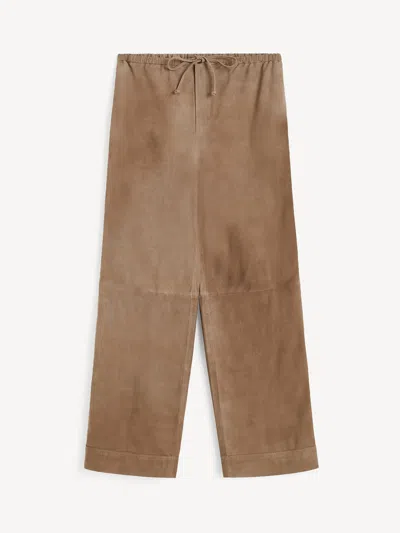 By Malene Birger Joanni Suede Trousers In Brown