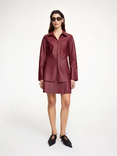 By Malene Birger Alleys Collared-panelled Shirt In Brown