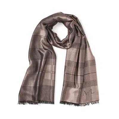 Aspinal Of London Silk Tartan Stole In Pink