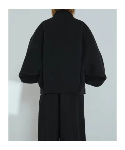 Darkpark Oversized Cashmere Wool Jacket With Asymmetric Front In Black