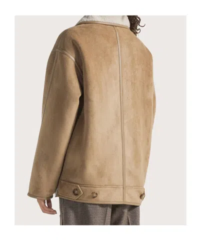 Seventy Faux-shearling-collar Jacket In Brown