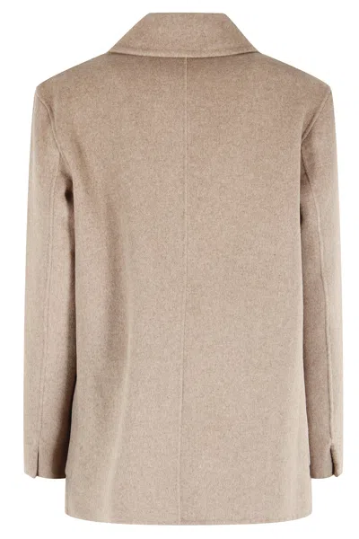 Seventy Double-breasted Side-pockets Coat In Animal Print