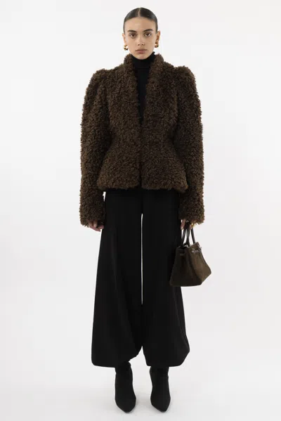 Arakii Teddy Blazer In Brown