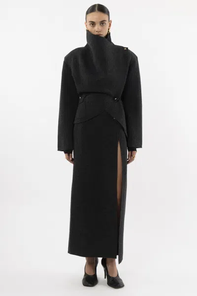 Arakii Asymmetric Pin Blazer In Gray