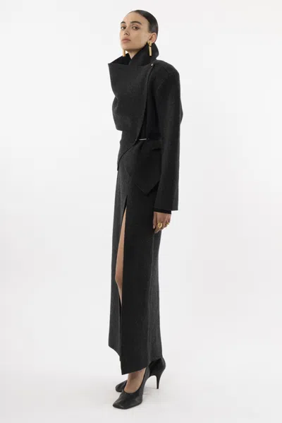 Arakii Asymmetric Pin Blazer In Gray