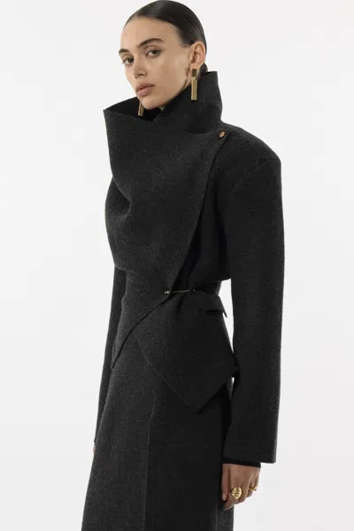 Arakii Asymmetric Pin Blazer In Gray