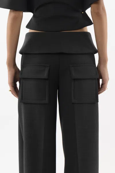 Arakii Structured Wool Pants In Gray