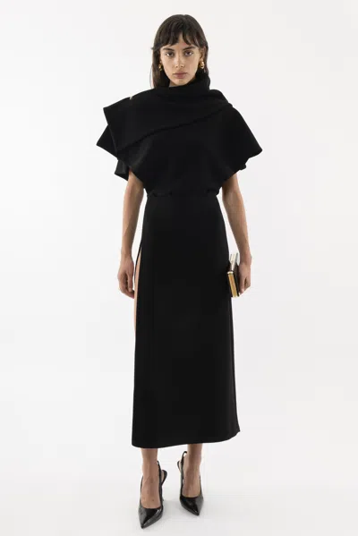 Arakii Structured Pin Dress In Black