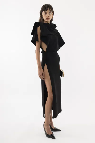 Arakii Structured Pin Dress In Black