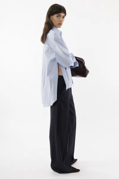 Arakii Oversized Slit Shirt In Blue