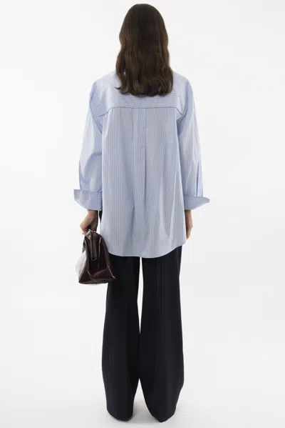 Arakii Oversized Slit Shirt In Blue