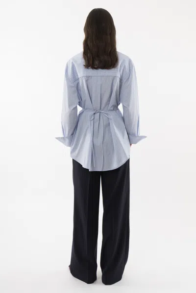 Arakii Oversized Slit Shirt In Blue