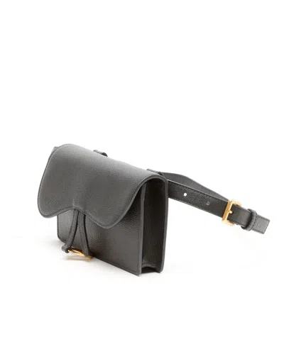 Dior Christian  Saddle Belt Bag In Black