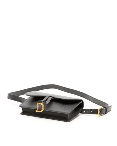 Dior Christian  Saddle Belt Bag In Black