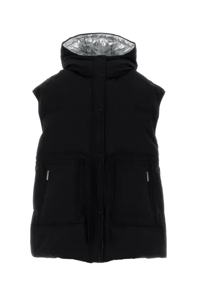 Herno Laminar Black Polyester Blend Sleeveless Down Jacket In Black